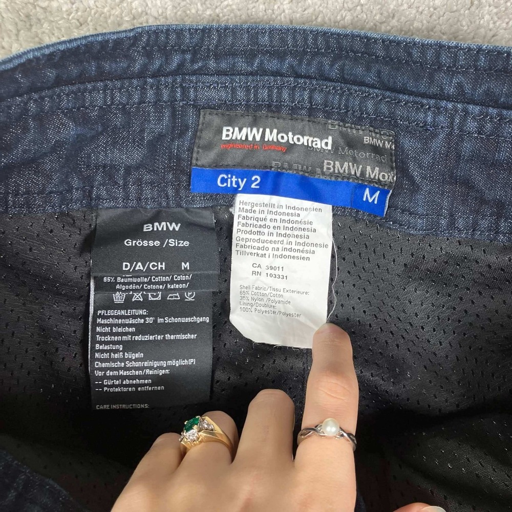BMW Motorrad City 2 Motorcycle Riding Pants Mens Medium Blue Denim No Brace/Pads - Picture 6 of 16